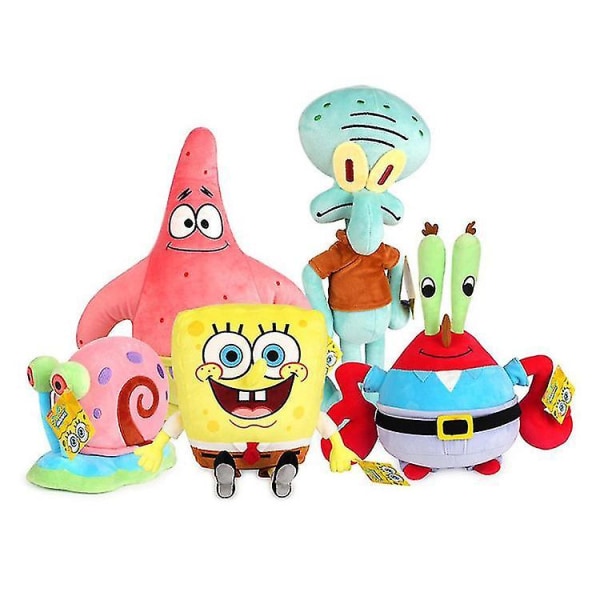 Svampbob Fyrkant Plyschleksak Patrick Star Squidward Tentakler Tecknad stoppad docka Barn Födelsedag G