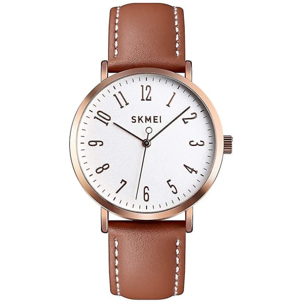 Mode Watch, Lady Simple Leather Quartz Watches Ultratunna Vattentäta Analoga klockor