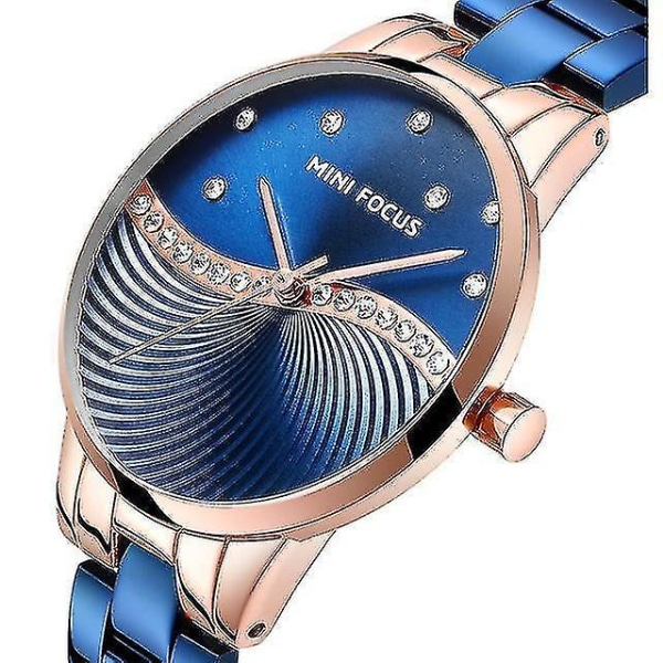 MINI FOCUS MF0263L Simple Deign Elegant Crystal Watch Rostfri Ste