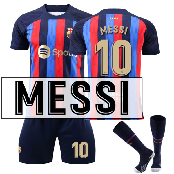 22 Barcelona tröja hemma NR. 10 Messi tröja set #L