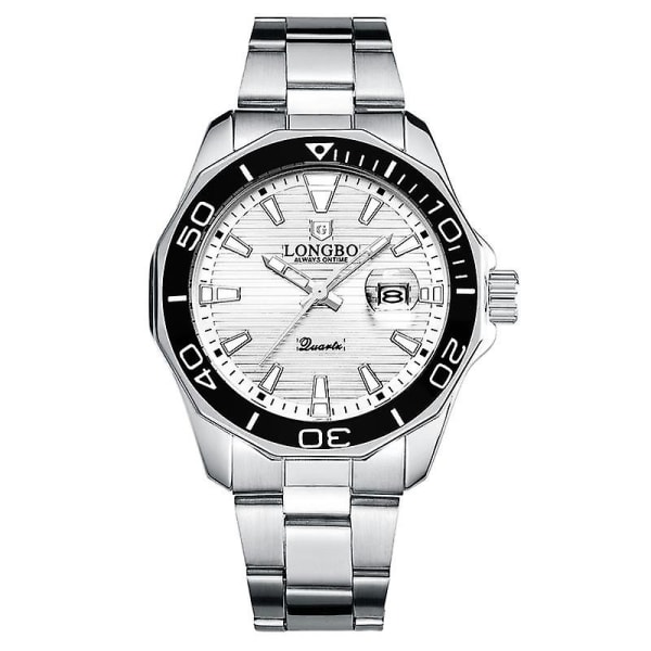 LONGBO 80512 Polygon Urtavla Enkel Full Steel Herr Lysande Display Quartz Watch