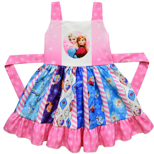 Frozen Elsa Kids Girls Princess Dress Suspender Cosplay Costume light blue 130cm pink 110cm