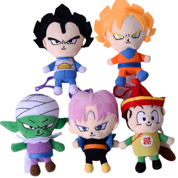 5 unidades de brinquedo de pelúcia anime Dragon Ball 15 cm