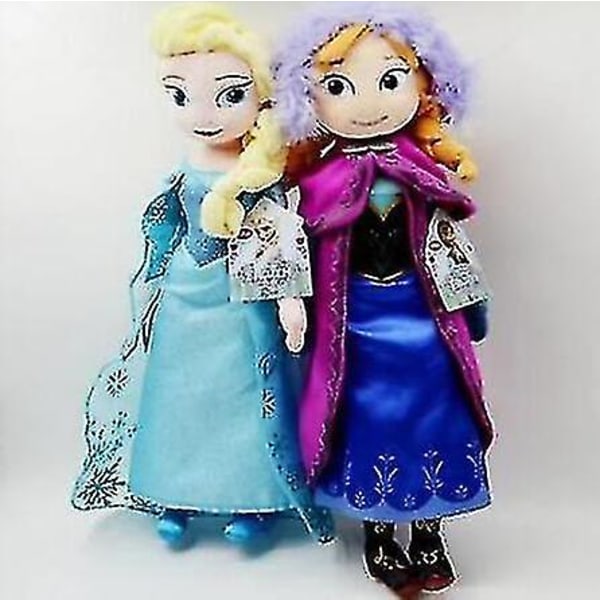 Frozen Princess Anna Elsa Snow Queen Docka Barnleksaker Julklappar Fyllda plysch 50cm 2st