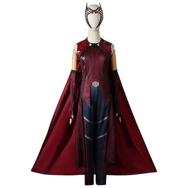 Marvel Superhjälte Wanda Maximoff Scarlet Witch Cosplay Kostym Klänning Outfit Halloween Party Kostymer
