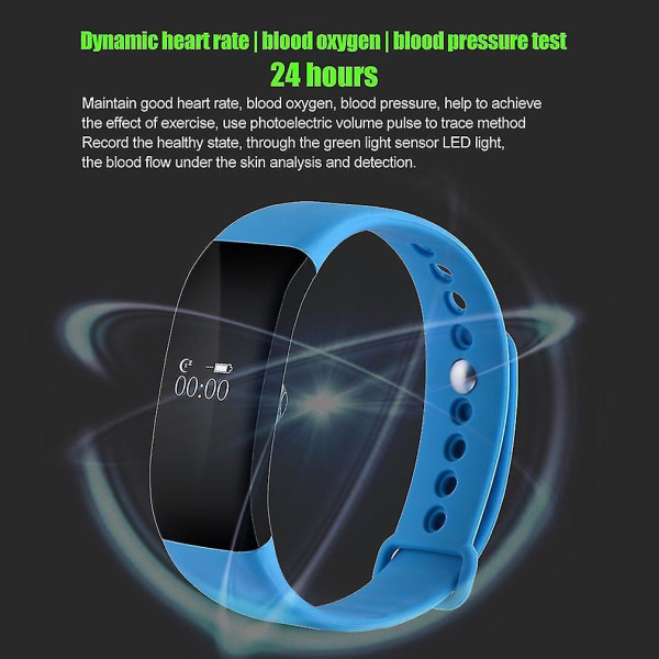V66 Bluetooth Vattentät Puls Smart Armband Watch Meddelande Ring Påminnelse