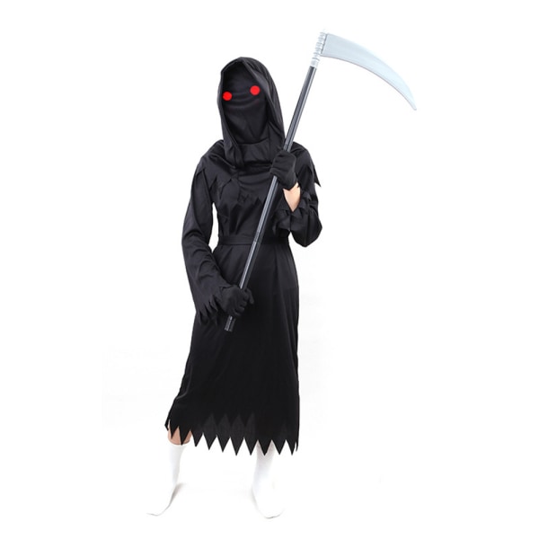 Halloween Cosplay Kostym Skräck Reaper Skrämmande Barn Rolig Klänning M XL