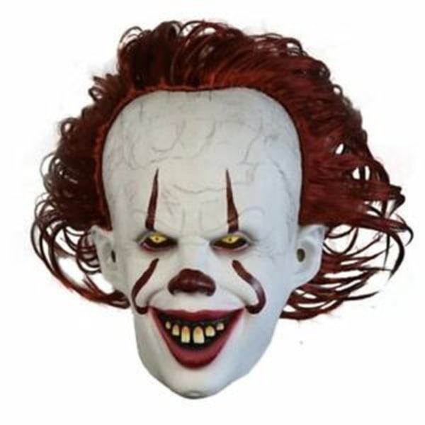 Halloween Cosplay Stephen King's It Pennywise Clown Mask Kostym Mask without LED One size Mask without LED Men 2XL