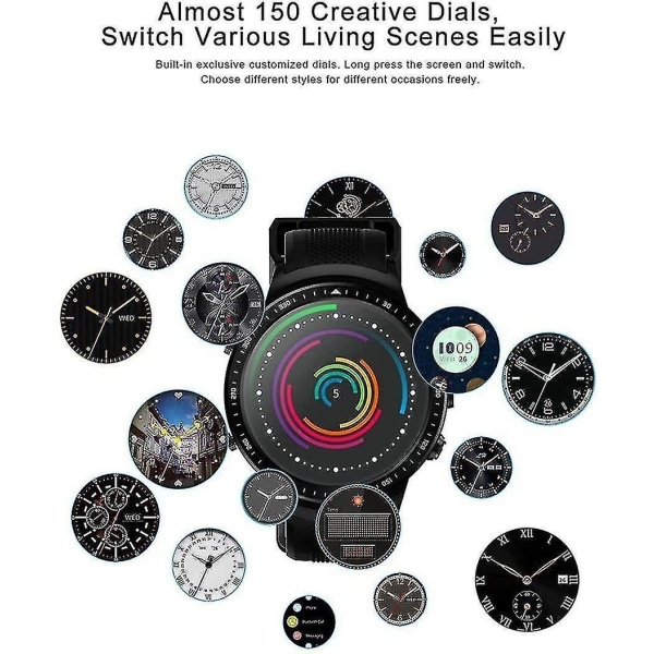 Chronus Smart Watch 2G 3G Bluetooth Ring SIM-kort Puls Mikrofon Högtalare Smart Watch