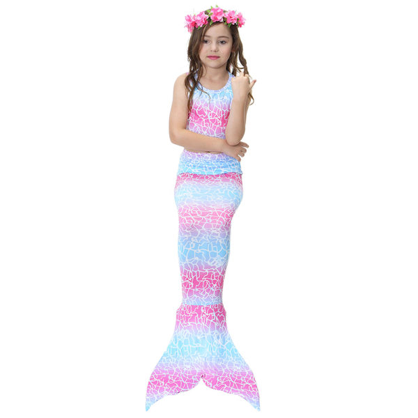 3 ST Kids Girls Mermaid Cosplay Kostym Halloween Party Multicolor 120cm Blue Pink 120cm