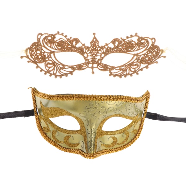 Maskeradmasker för Cosplay Carnival Party Personlighet White Gold