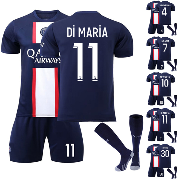 Paris hemtröja nr 7 Mbappe fotbollströja kostym med strumpor #7 26 #10 20