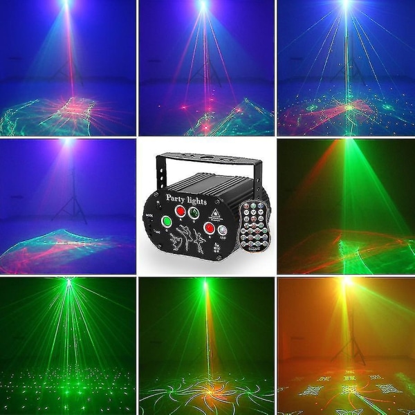 Rgb Mini Dj Disco Laser Light Projektor USB Uppladdningsbar Led Uv Ljud Strobe Sceneffekt Bröllop Xm 5 Hole Aurora Lase