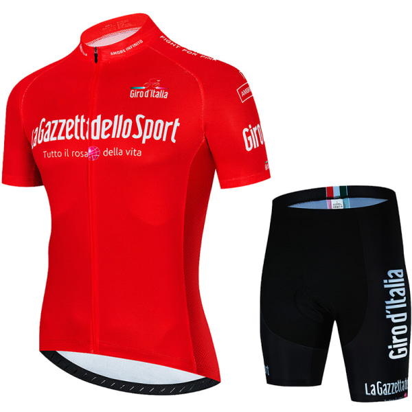 Cykeltröja Set Herr Cycling Summer Short Sleeve Snabbtorkande roseo black blue S