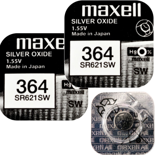 364 2-Pack SR621SW MAXELL Klockbatterier silveroxid 1.55V