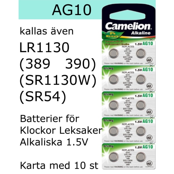 AG10 10-Pack Alk.1,5V Camelion