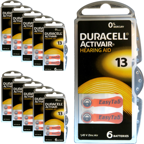 13 DURACELL Activair - 60 stycken hörapparatsbatterier