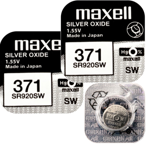 371 2-Pack SR920SW MAXELL Klockbatterier silveroxid 1.55V