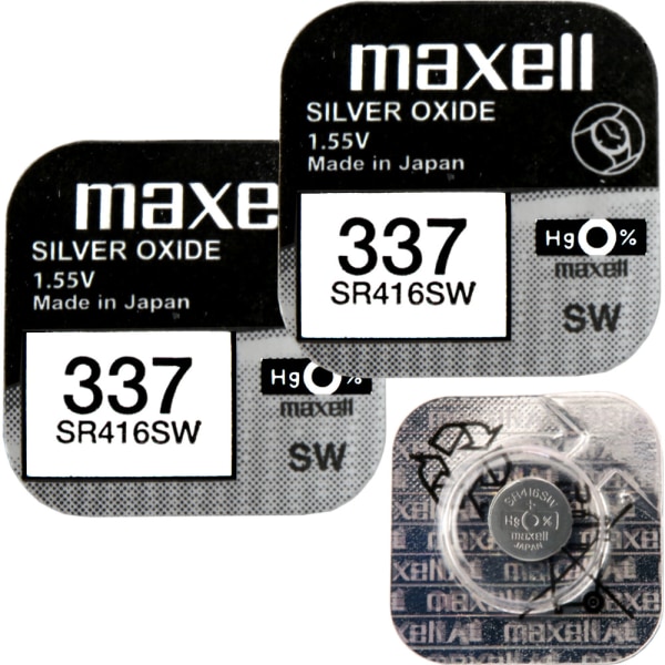 337 2-Pack SR416SW MAXELL Klockbatterier silveroxid 1.55V
