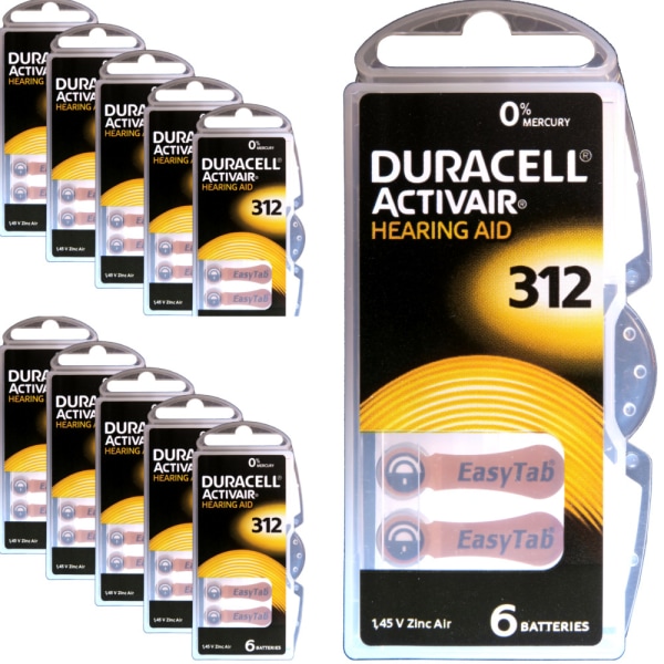 312 DURACELL ACTIVAIR - 60 stycken hörapparatsbatterier