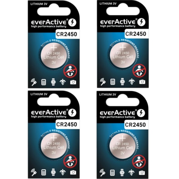 CR2450 4-Pack EverActive Litium 3V