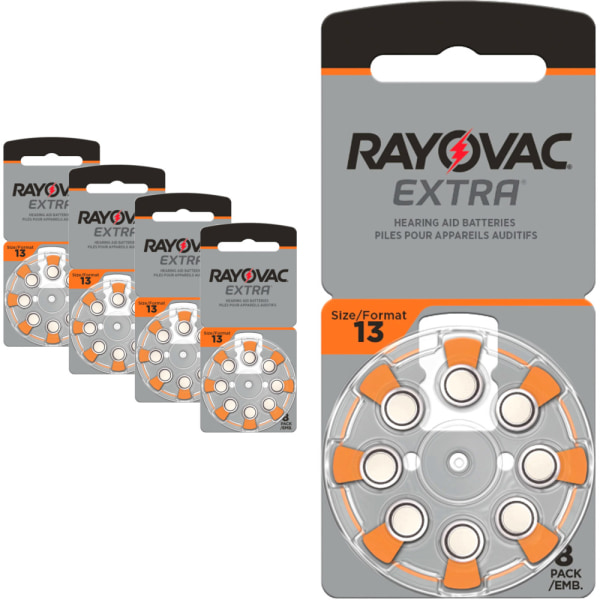 13 RAYOVAC EXTRA - 32 stycken Hörapparatsbatterier