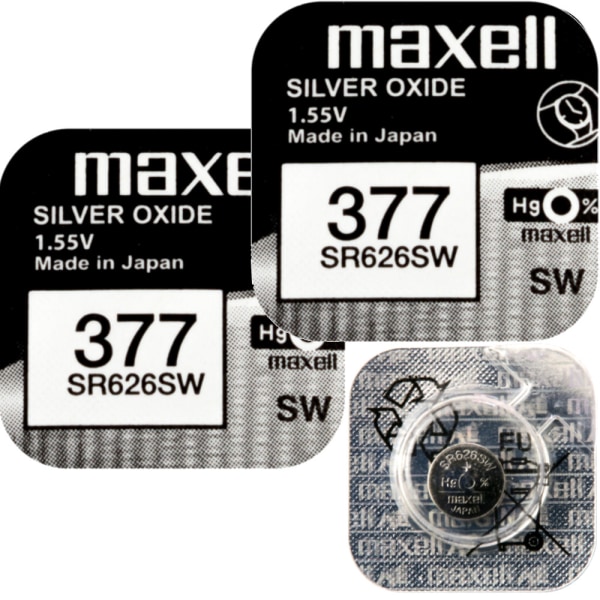 377 2-Pack SR626SW MAXELL Klockbatterier silveroxid 1.55V