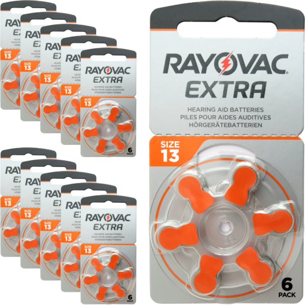 13 RAYOVAC EXTRA - 60 stycken hörapparatsbatterier