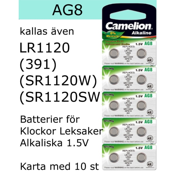 AG8 10-Pack Alk.1,5V Camelion