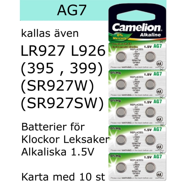 AG7 10-Pack Alk.1,5V Camelion LR926 ( 395 399 SR927SW  SR927W )