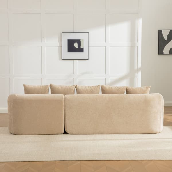HOMAIRE modulsoffa i chenille med 30D högelastiskt skum, ljus khaki Light Khaki