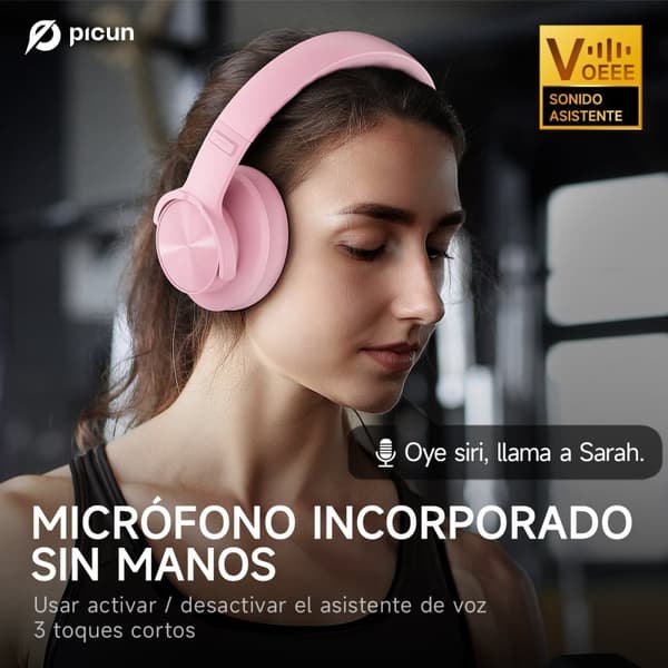 Picun B8 rosa headset Bluetooth-hörlurar rosa