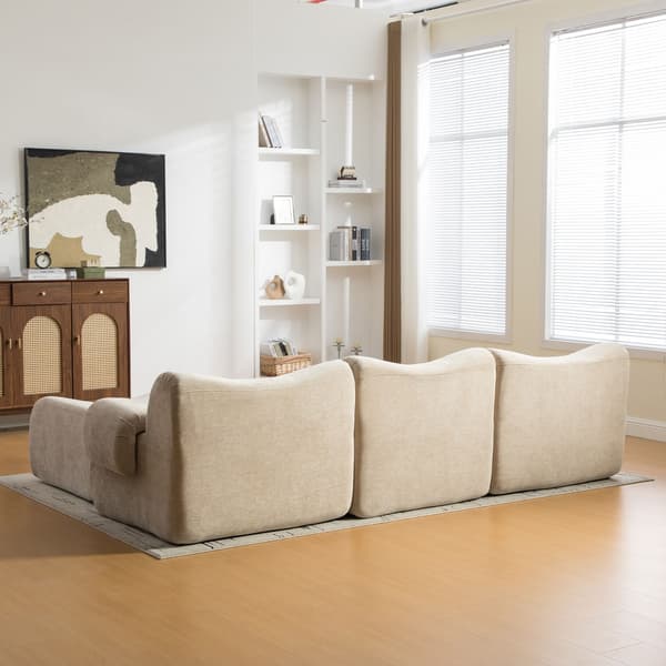 HOMAIRE modulsoffa i chenille med högelastiskt skum, ljus khaki Light Khaki