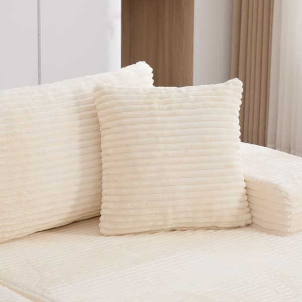 HOMAIRE modulsoffa i chenille med högelastiskt skum, elfenbensvit Ivory