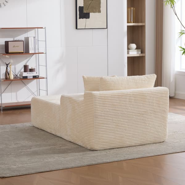 HOMAIRE modulsoffa i chenille med högelastiskt skum, elfenbensfärgad Ivory