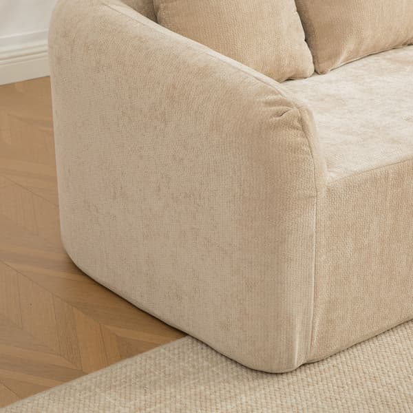 HOMAIRE modulsoffa i chenille med högelastiskt skum, ljus khaki Light Khaki
