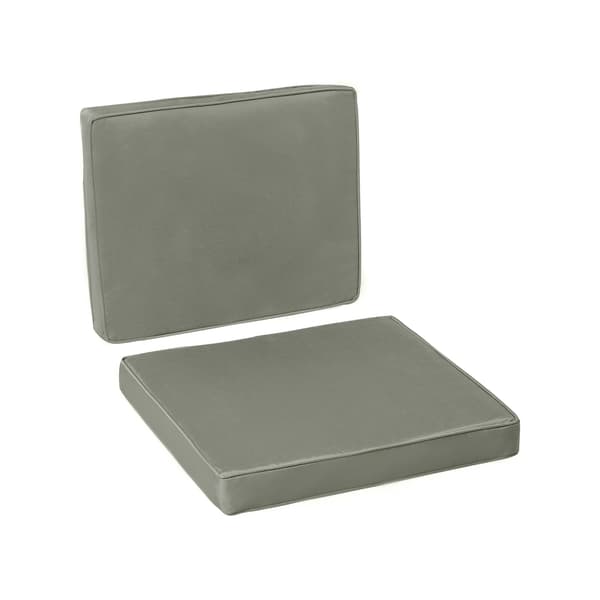HOMAIRE 2-delat sittdyna set 56x52x7 cm mörkgrå polyester med tvättbart överdrag Mörkgrå