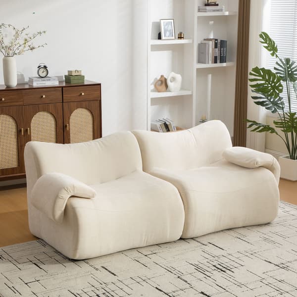 HOMAIRE modulsoffa i chenille med 30D högelastiskt skum, beige Beige