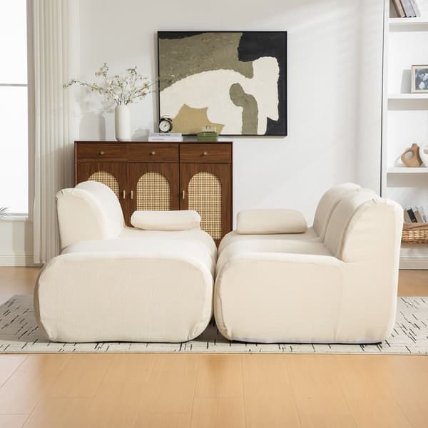 HOMAIRE modulsoffa i chenille med högelastiskt skum, beige Beige
