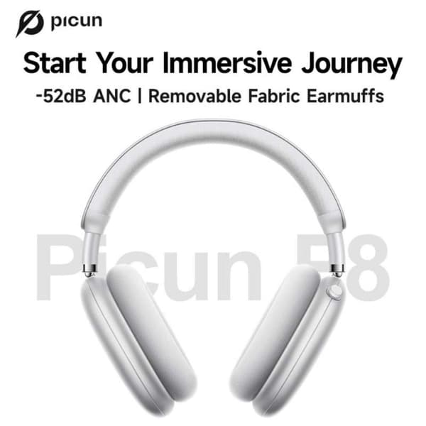 Picun F8 Pro Silver Headset Bluetooth Hörlurar silver