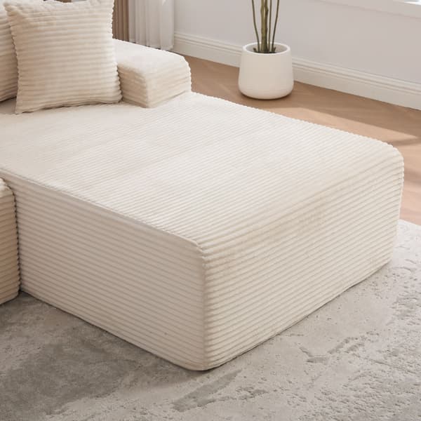 HOMAIRE modulsoffa i chenille med 30D högelastiskt skum, beige Beige