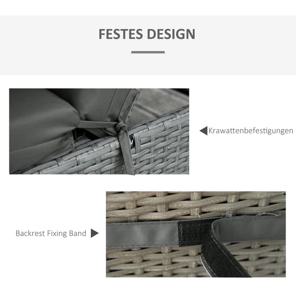 HOMAIRE 2-pack extra tjock 8 cm mörkgrå dyna för solstol 196x55 cm, polyester och skum Mörkgrå