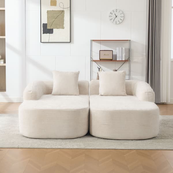 HOMAIRE modulsoffa i chenille med 30D högelastiskt skum, beige Beige