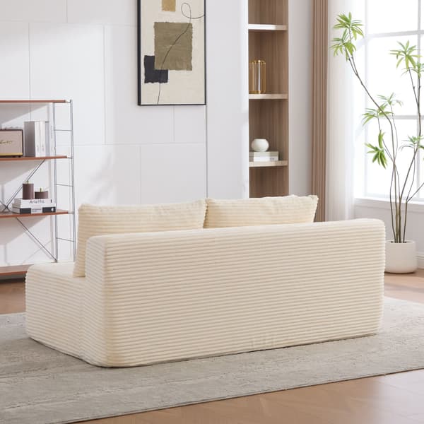HOMAIRE modulsoffa i chenille med 30D högelastiskt skum, elfenben Ivory