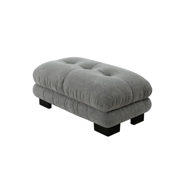 HOMAIRE Paris Ottoman i grått chenilletyg Grå 112 x 68 x 52 cm
