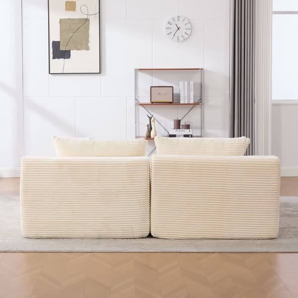 HOMAIRE modulär kompressionssoffa i chenille, beige med 30D högelastiskt skum Beige