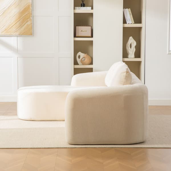 HOMAIRE modulsoffa i chenille med högelastiskt skum, beige Beige