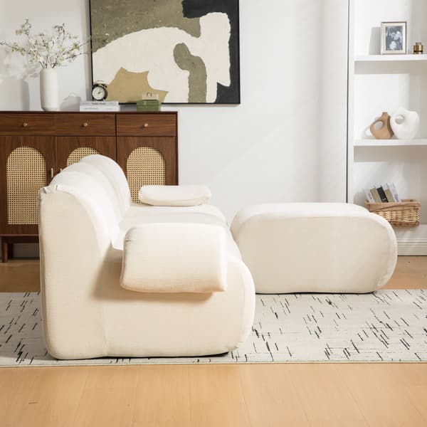 HOMAIRE modulsoffa i chenille med högelastiskt skum, beige Beige