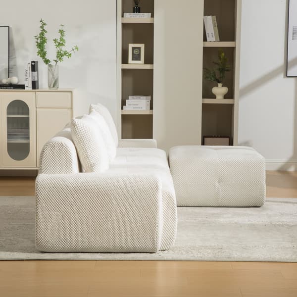 HOMAIRE modulsoffa i chenille med 30D högelastiskt skum, beige Beige