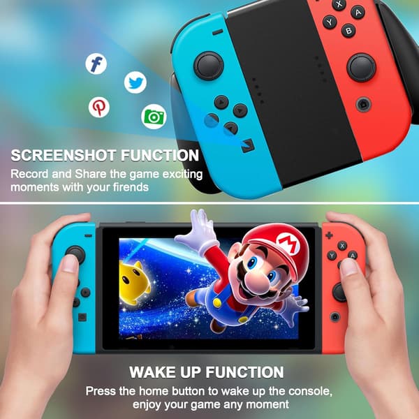 Handkontroll kompatibel med Nintendo Switch flerfärgad